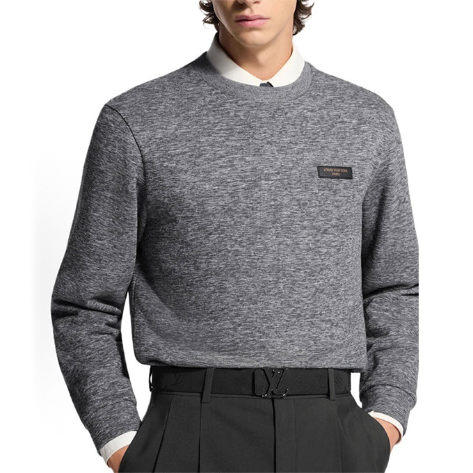lv louis vuitton reflective logo crew neck sweatshirt